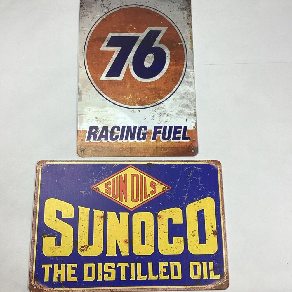 Sunoco 76 Racing Fuel Distilled Motor Oil Garage Shop Metal Wall Sign Reprod